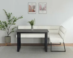 OTTO home Essbank »Ivanna« schwarzes Metallgestell, Webstoff Bezug, Breite 193/152