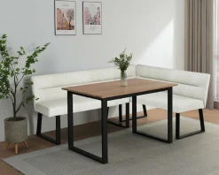 OTTO home Essbank »Ivanna« schwarzes Metallgestell, Webstoff Bezug, Breite 193/152