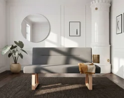 OTTO home Essbank »Mellio« Beine aus massiver Eiche, pflegeleichtem Webstoff Bezug, Breite 140 cm