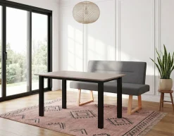 OTTO home Essbank »Mellio« Beine aus massiver Eiche, pflegeleichtem Webstoff Bezug, Breite 140 cm