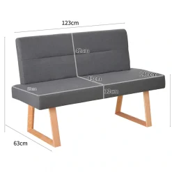 OTTO home Essbank »Mellio« Beine aus massiver Eiche, pflegeleichtem Webstoff Bezug, Breite 140 cm