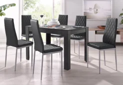 OTTO home Essgruppe »Brooklynn« Set, 5 Stk. tlg. 4 Stühle mit einem pflegeleichten Kunstleder Bezug, 1 Tisch