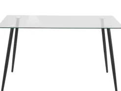 OTTO home Essgruppe »Danny-Malio« Set, Set 140 cm, 5 Stk. tlg. Glastisch 140x80 cm mit 4 Stühlen (Veloursstoff), Gestell aus Metall