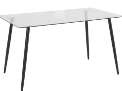 OTTO home Essgruppe »Danny-Malio« Set, Set 140 cm, 5 Stk. tlg. Glastisch 140x80 cm mit 4 Stühlen (Veloursstoff), Gestell aus Metall