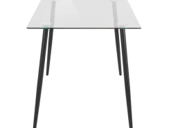 OTTO home Essgruppe »Danny-Malio« Set, Set 140 cm, 5 Stk. tlg. Glastisch 140x80 cm mit 4 Stühlen (Veloursstoff), Gestell aus Metall
