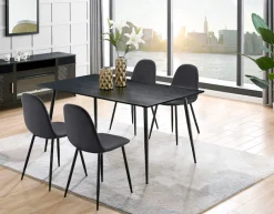 OTTO home Essgruppe »Eadwine,Tisch plus 4 Stühle, Sitzgruppe« Esstisch plus 4 Esszimmerstühle, 5 Stk. tlg.