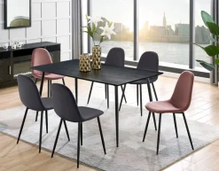 OTTO home Essgruppe »Eadwine,Tisch plus 4 Stühle, Sitzgruppe« Esstisch plus 4 Esszimmerstühle, 5 Stk. tlg.
