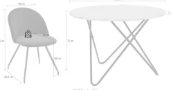 OTTO home Essgruppe »Emmajonas« Set, 5 Stk. tlg. moderner runder Tisch in Marmoroptik