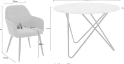 OTTO home Essgruppe »JonasMara« Set, 5 Stk. tlg. runder Tisch in Marmoroptik
