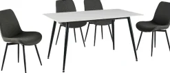 OTTO home Essgruppe »Juniper« Set, 5 tlg. Tisch 140x80cm in Sinterstein-Keramikoptik mit 4 Stühlen, 360° drehbar
