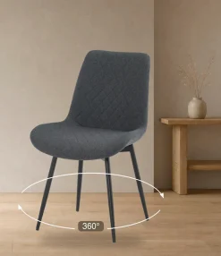 OTTO home Essgruppe »Juniper« Set, 5 tlg. Tisch 140x80cm in Sinterstein-Keramikoptik mit 4 Stühlen, 360° drehbar