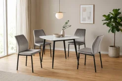 OTTO home Essgruppe »Nora« Set, 5 tlg. mit 4 bequemen Stühlen, Esstisch aus gesintertem Stein in Keramikoptik