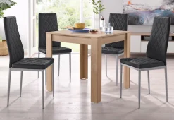 OTTO home Essgruppe Set, 5 Stk. tlg. mit Tisch in Eichefarben Sägerau, Breite 80 cm