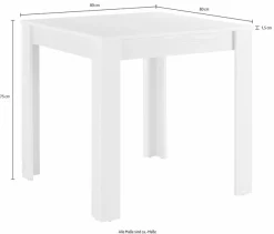 OTTO home Essgruppe Set, 5 Stk. tlg. mit Tisch in Eichefarben Sägerau, Breite 80 cm