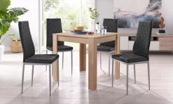 OTTO home Essgruppe Set, 5 Stk. tlg. mit Tisch in Eichefarben Sägerau, Breite 80 cm