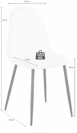 OTTO home Essgruppe Set, 5 Stk. tlg. mit Esstisch 120 cm breit