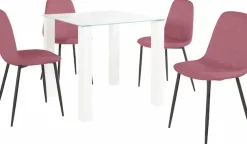 OTTO home Essgruppe Set, 5 Stk. tlg. mit Glastisch, Breite 80 cm