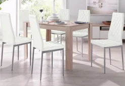 OTTO home Essgruppe Set, 5 Stk. tlg. mit Tisch in Eichefarben Sägerau, Breite 120 cm