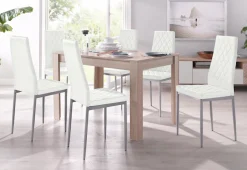 OTTO home Essgruppe Set, 5 Stk. tlg. mit Tisch in Eichefarben Sägerau, Breite 120 cm