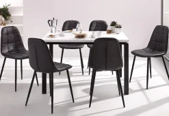OTTO home Essgruppe 5 Stk. tlg. Esstisch, Breite 160 cm und 4 Esszimmerstühle, Bezug in Kunstleder