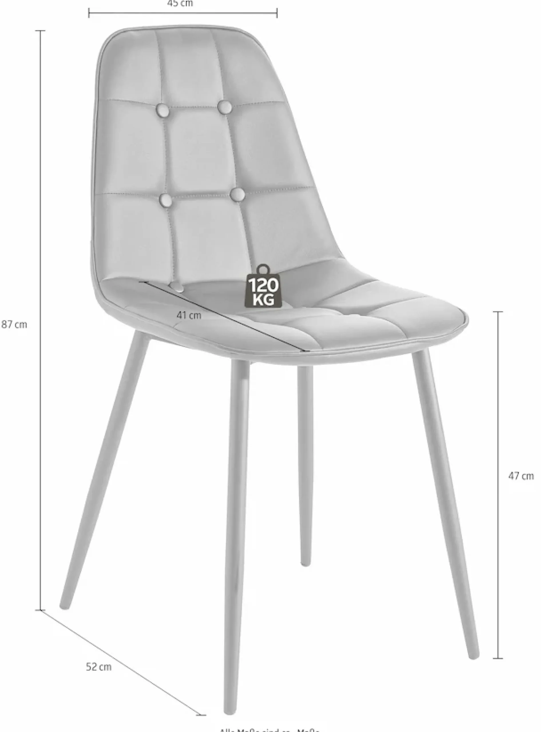 OTTO home Essgruppe 5 Stk. tlg. Esstisch, Breite 160 cm und 4 Esszimmerstühle, Bezug in Kunstleder