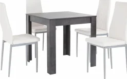 OTTO home Essgruppe 5 Stk. tlg. mit Tisch in schieferfarben, Breite 80 cm