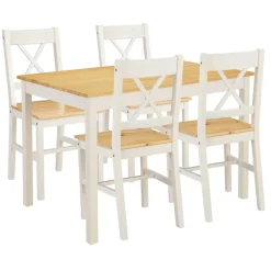 OTTO home Essgruppe »Willow« Set, 5 tlg. Esstisch mit 4 Stühlen, aus massivem Kiefernholz