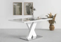 OTTO home Esstisch »Ali, Modernes Design« Tisch, Küchentisch, OTTOs Choice,Breite 160 cm, weiß Hochglanz, Bodenplatte aus Metall