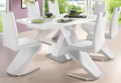 OTTO home Esstisch »Ali, Modernes Design« Tisch, Küchentisch, OTTOs Choice,Breite 160 cm, weiß Hochglanz, Bodenplatte aus Metall