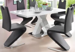OTTO home Esstisch »Ali, Modernes Design« Tisch, Küchentisch, OTTOs Choice,Breite 160 cm, weiß Hochglanz, Bodenplatte aus Metall