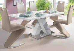OTTO home Esstisch »Ali, Modernes Design« Tisch, Küchentisch, OTTOs Choice,Breite 160 cm, weiß Hochglanz, Bodenplatte aus Metall