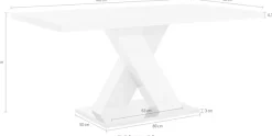OTTO home Esstisch »Ali, Modernes Design« Tisch, Küchentisch, OTTOs Choice,Breite 160 cm, weiß Hochglanz, Bodenplatte aus Metall