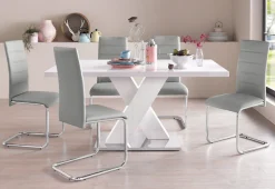 OTTO home Esstisch »Ali, Modernes Design« Tisch, Küchentisch, OTTOs Choice,Breite 160 cm, weiß Hochglanz, Bodenplatte aus Metall