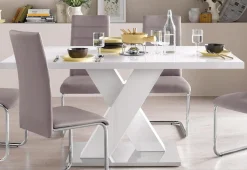 OTTO home Esstisch »Ali, Modernes Design« Tisch, Küchentisch, OTTOs Choice,Breite 160 cm, weiß Hochglanz, Bodenplatte aus Metall