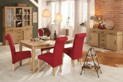 OTTO home Esstisch »Anabel, Schubkästen mit schwarzen Metallgriffen« Buffet aus massiver Kiefer, FSC®, mit Schiebetüren, B/H 186/190 cm