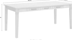 OTTO home Esstisch »Anabel, Schubkästen mit schwarzen Metallgriffen« Buffet aus massiver Kiefer, FSC®, mit Schiebetüren, B/H 186/190 cm