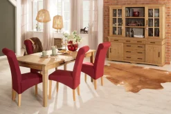 OTTO home Esstisch »Anabel, Schubkästen mit schwarzen Metallgriffen« Buffet aus massiver Kiefer, FSC®, mit Schiebetüren, B/H 186/190 cm