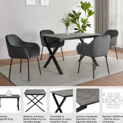 OTTO home Esstisch »Boddhi« schwarzes Metallgestell, Plattenvarianten wählbar, sowie Größen