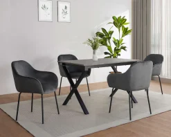 OTTO home Esstisch »Boddhi« schwarzes Metallgestell, Plattenvarianten wählbar, sowie Größen