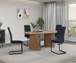 OTTO home Esstisch »Bostonia« ovaler Esstisch, Beine mit Rillenstruktur, pflegeleicht, Höhe 76 cm