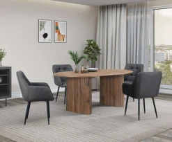 OTTO home Esstisch »Bostonia« ovaler Esstisch, Beine mit Rillenstruktur, pflegeleicht, Höhe 76 cm