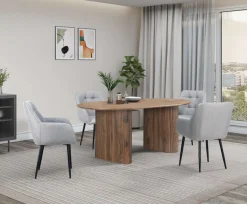 OTTO home Esstisch »Bostonia« ovaler Esstisch, Beine mit Rillenstruktur, pflegeleicht, Höhe 76 cm