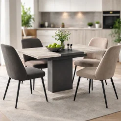 OTTO home Esstisch »Boston, Säulentisch, Speisetisch, Küchentisch, ausziehbar bis 150 cm« Platz für bis zu 6 Personen, verlängerbar durch Einlegeplatte