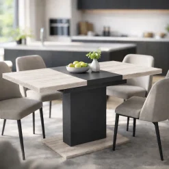 OTTO home Esstisch »Boston, Säulentisch, Speisetisch, Küchentisch, ausziehbar bis 150 cm« Platz für bis zu 6 Personen, verlängerbar durch Einlegeplatte