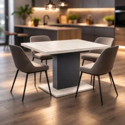 OTTO home Esstisch »Boston, Säulentisch, Speisetisch, Küchentisch, ausziehbar bis 150 cm« Platz für bis zu 6 Personen, verlängerbar durch Einlegeplatte