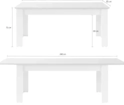 OTTO home Esstisch »Brest, Tisch im Landhausstil, Wohnzimmertisch, Küchentisch« mit Auszugsfunktion, 180 cm ausziehbar auf 240 cm, Einlegeplatte
