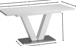 OTTO home Esstisch »Elbach« Hochglanz weiß, Ausziehtisch 120-160 cm, Esszimmer