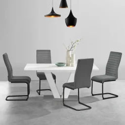 OTTO home Esstisch »Elbach« Hochglanz weiß, Ausziehtisch 120-160 cm, Esszimmer