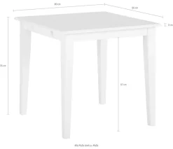 OTTO home Esstisch »Fullerton« weiß lackiert, B/T 80 x 80 cm, Ansteckplatte separat bestellbar