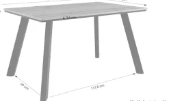 OTTO home Esstisch »Genf, extra viel Beinfreiheit, natürliches Eichedekor« pflegeleichter Küchentisch, Breite 140 cm, Evoke Eichenachbildung